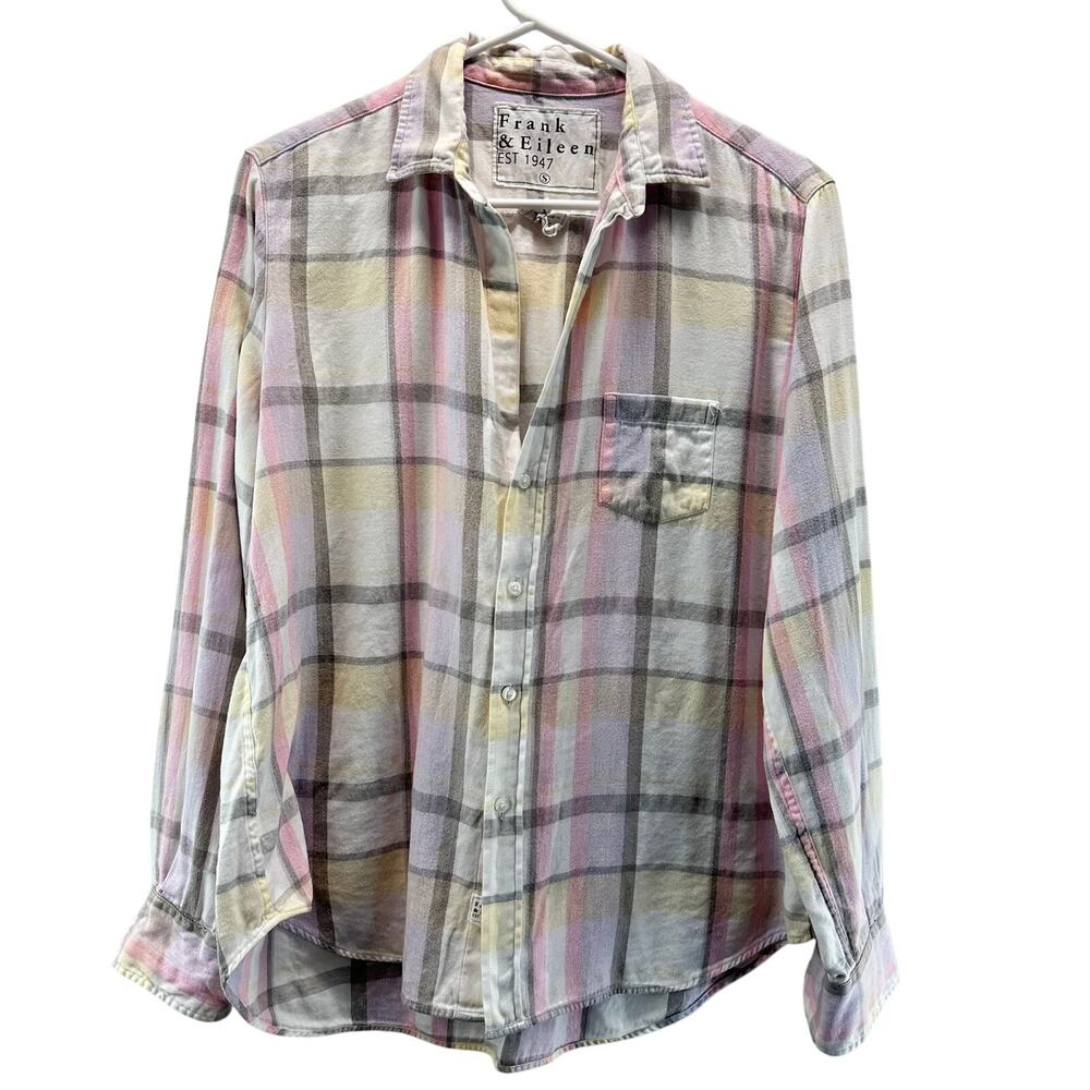 Frank & Eileen Eileen Plaid Shirt Pink Yellow White Small